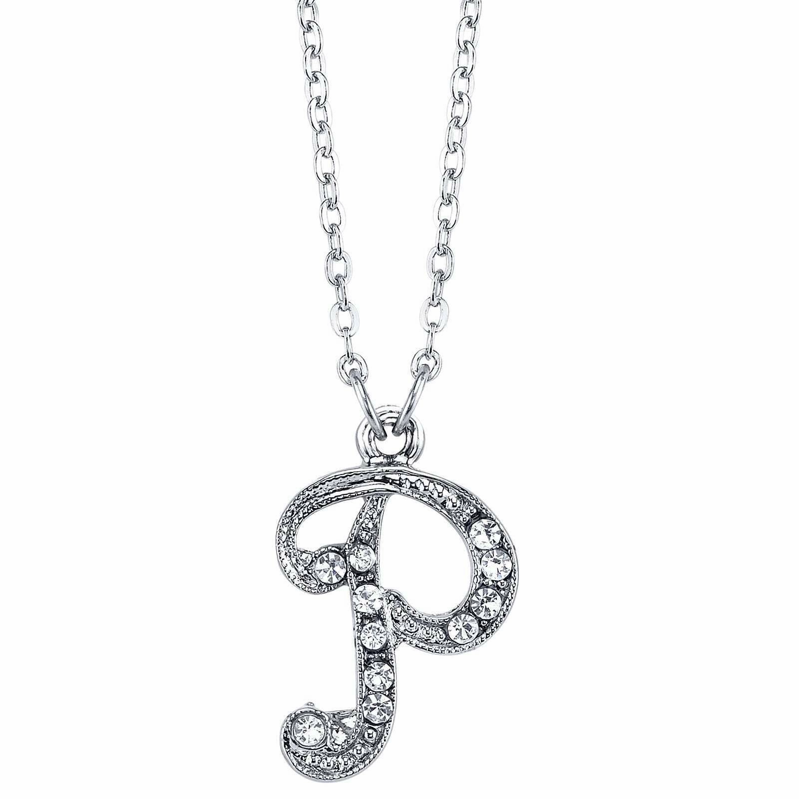 1928 Jewelry European Crystal Initial Necklace 16"   3" Extender