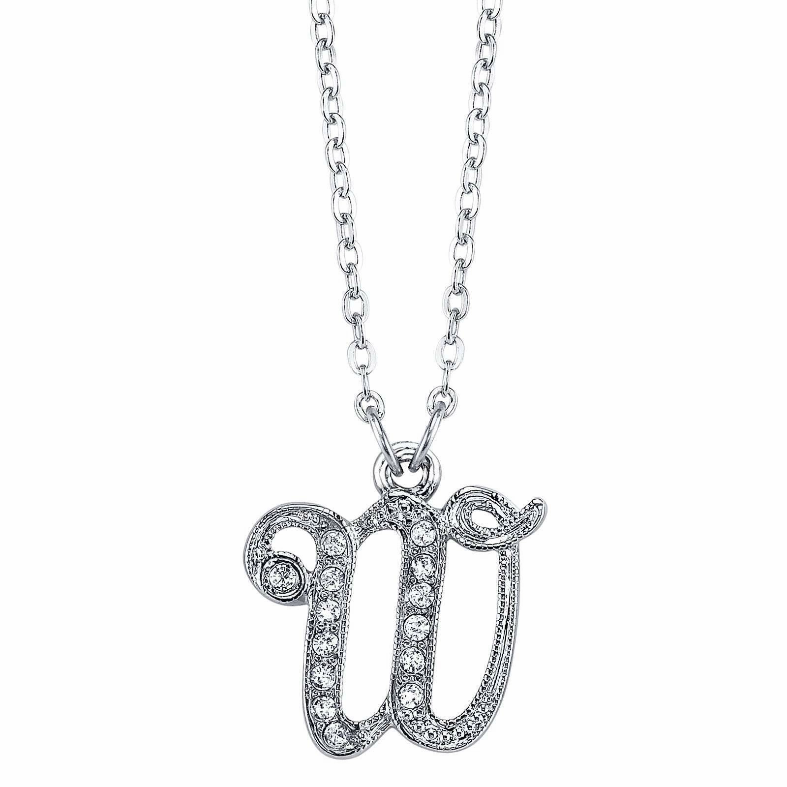 1928 Jewelry European Crystal Initial Necklace 16"   3" Extender