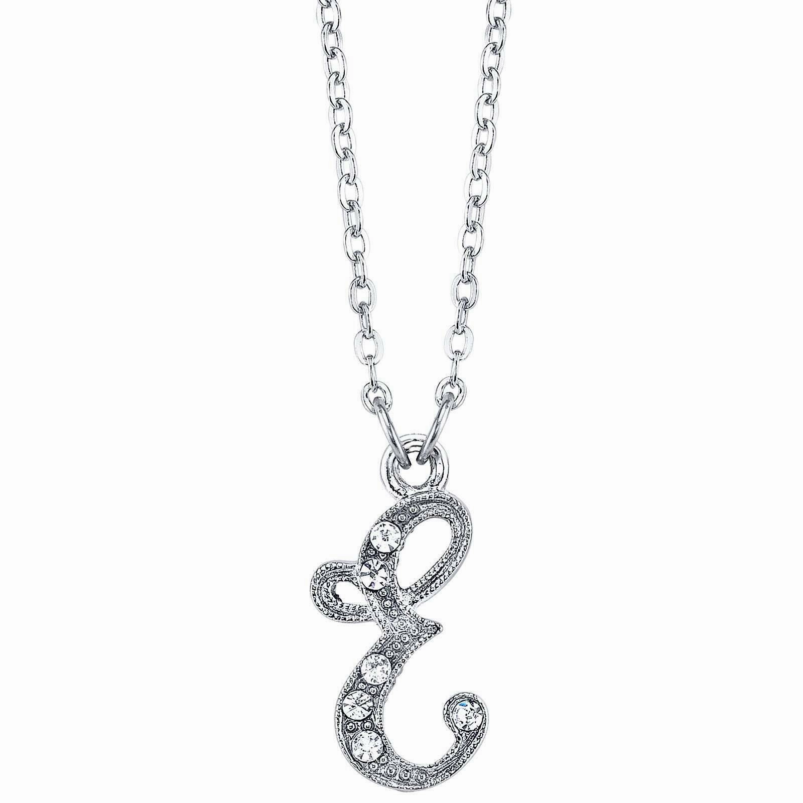 1928 Jewelry European Crystal Initial Necklace 16"   3" Extender