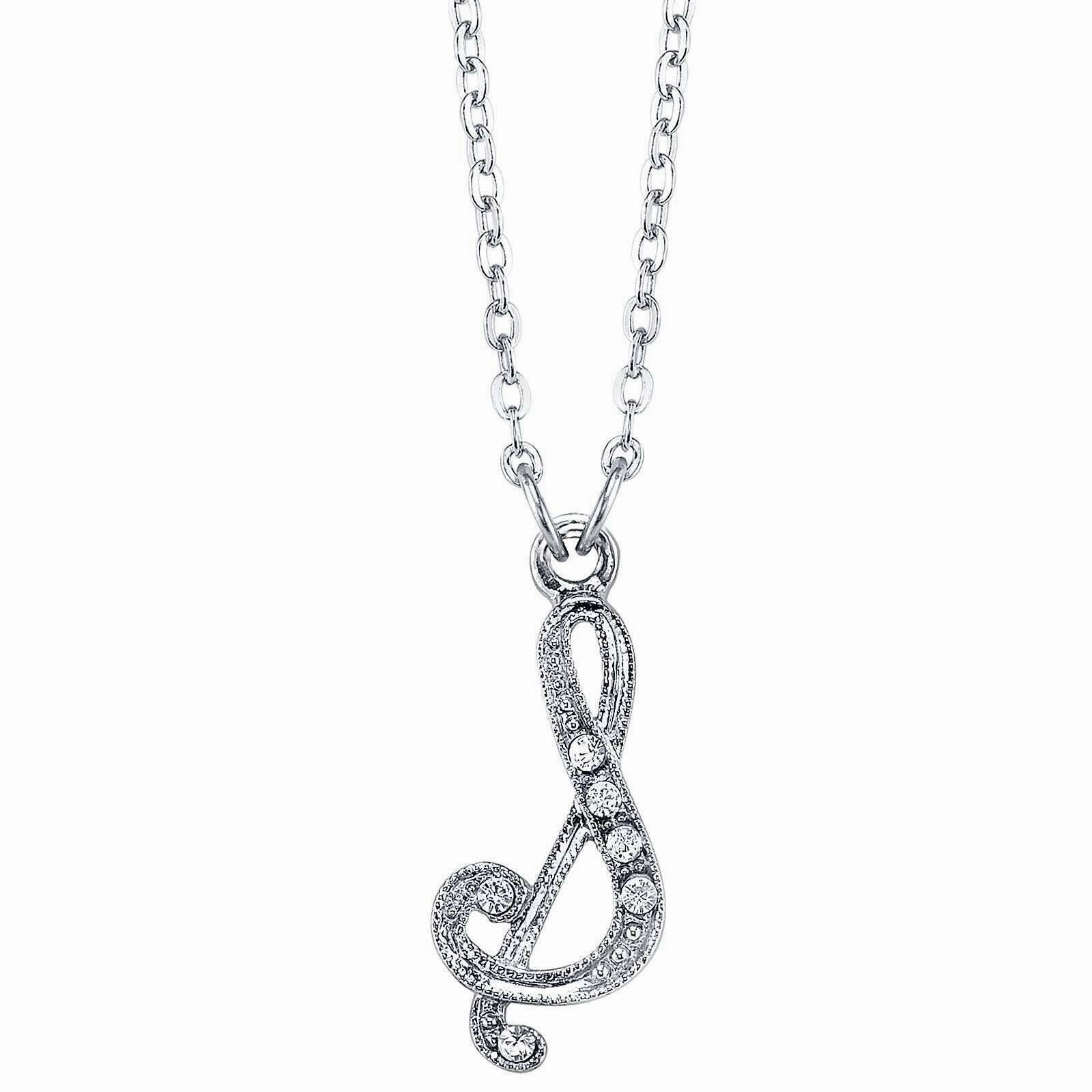 1928 Jewelry European Crystal Initial Necklace 16"   3" Extender