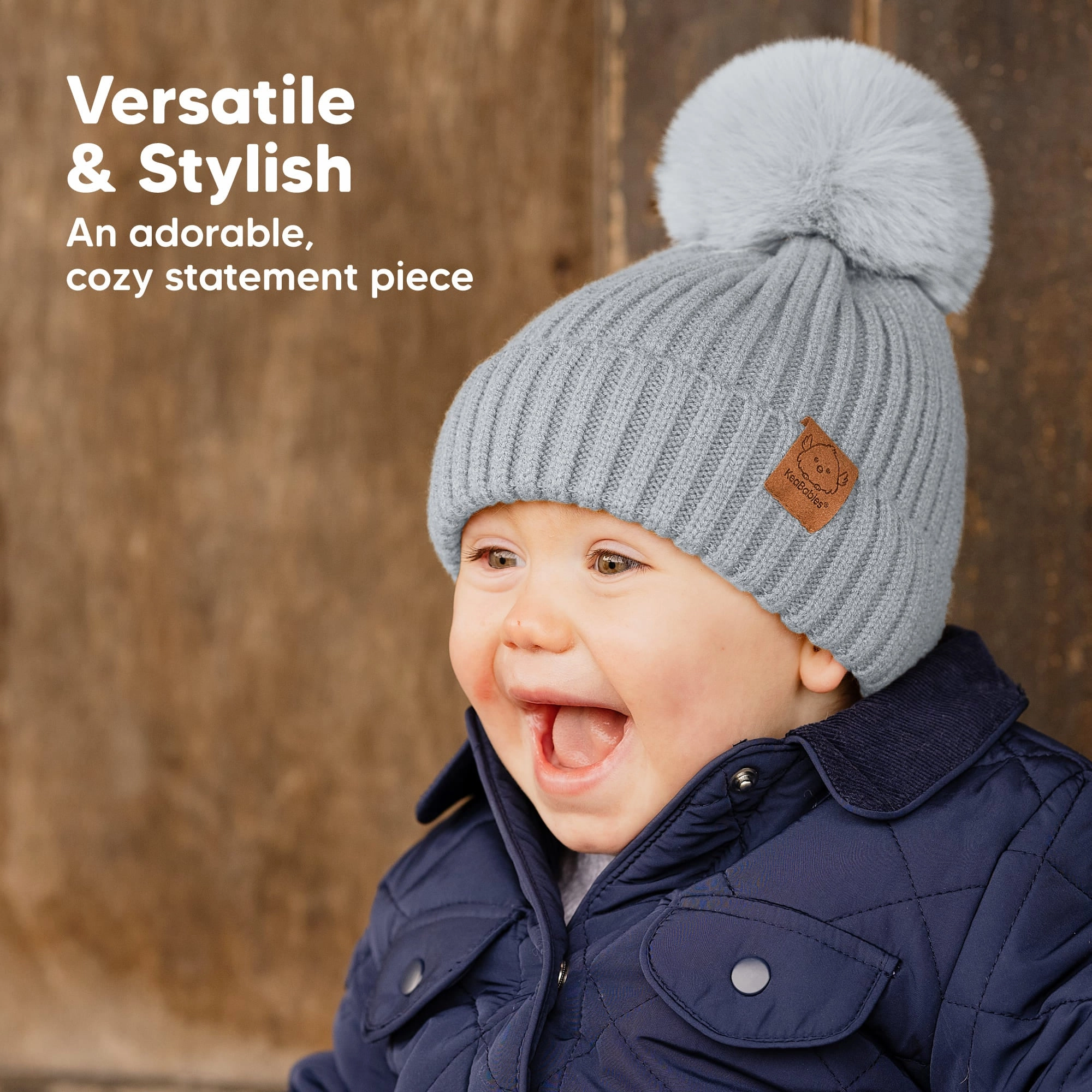 2-Pack Pom Knitted Beanie (Cloud)