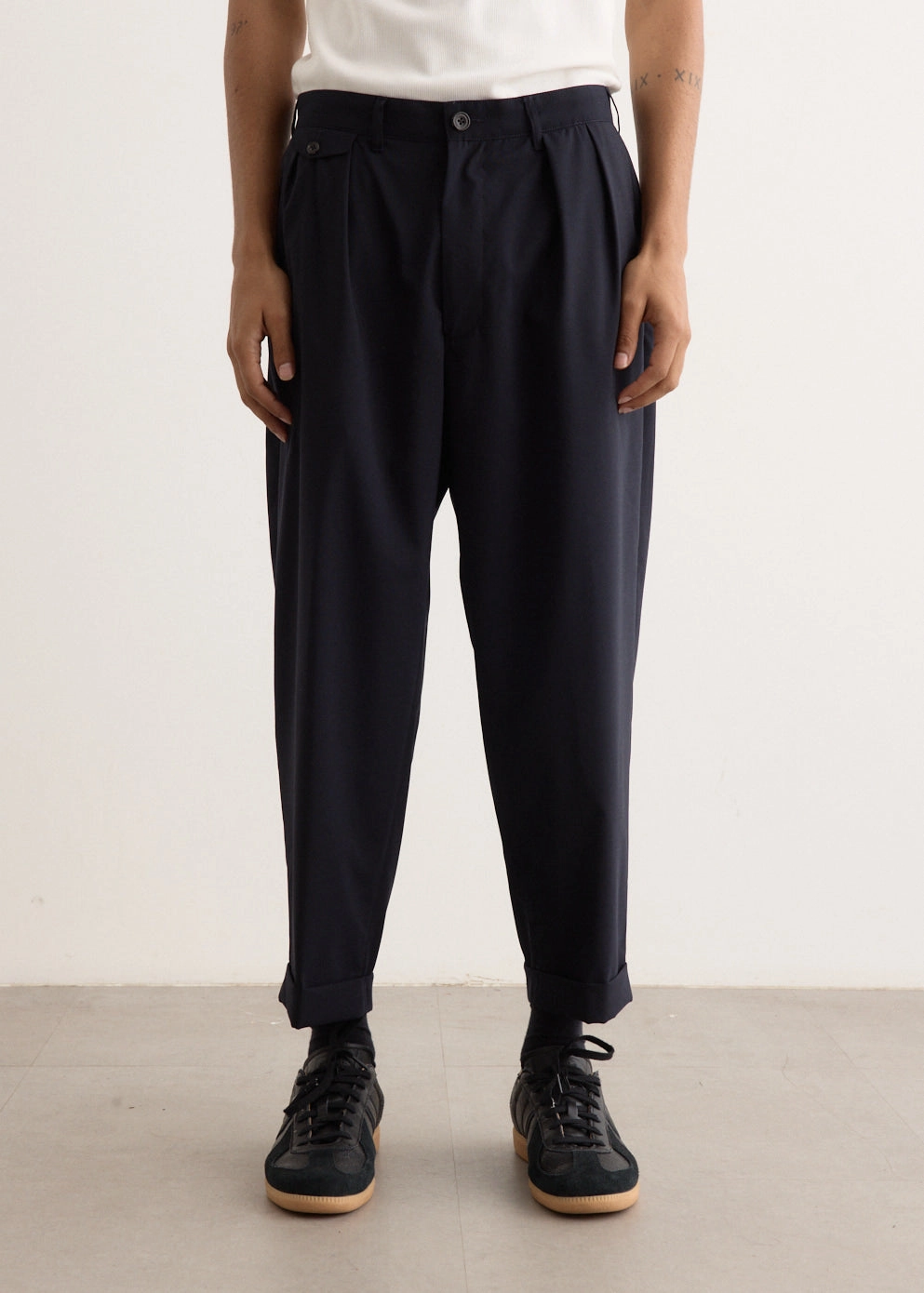2 Pleats Wool Tropical Pants