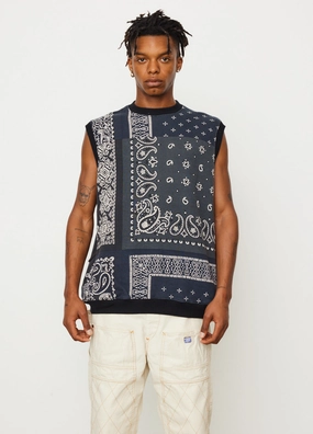 30-SWT Knit Bandana Big Vest