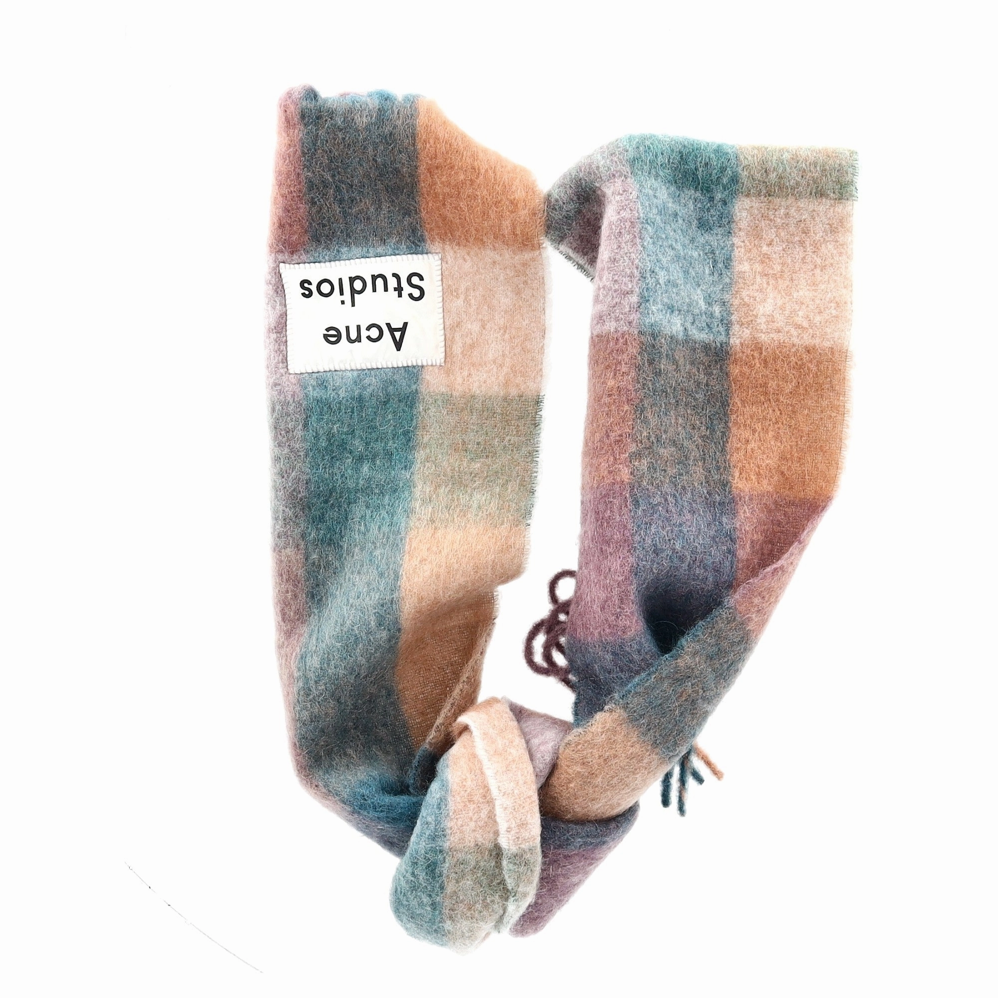 Acne Studios Fringed Scarf in  Multicolor Wool