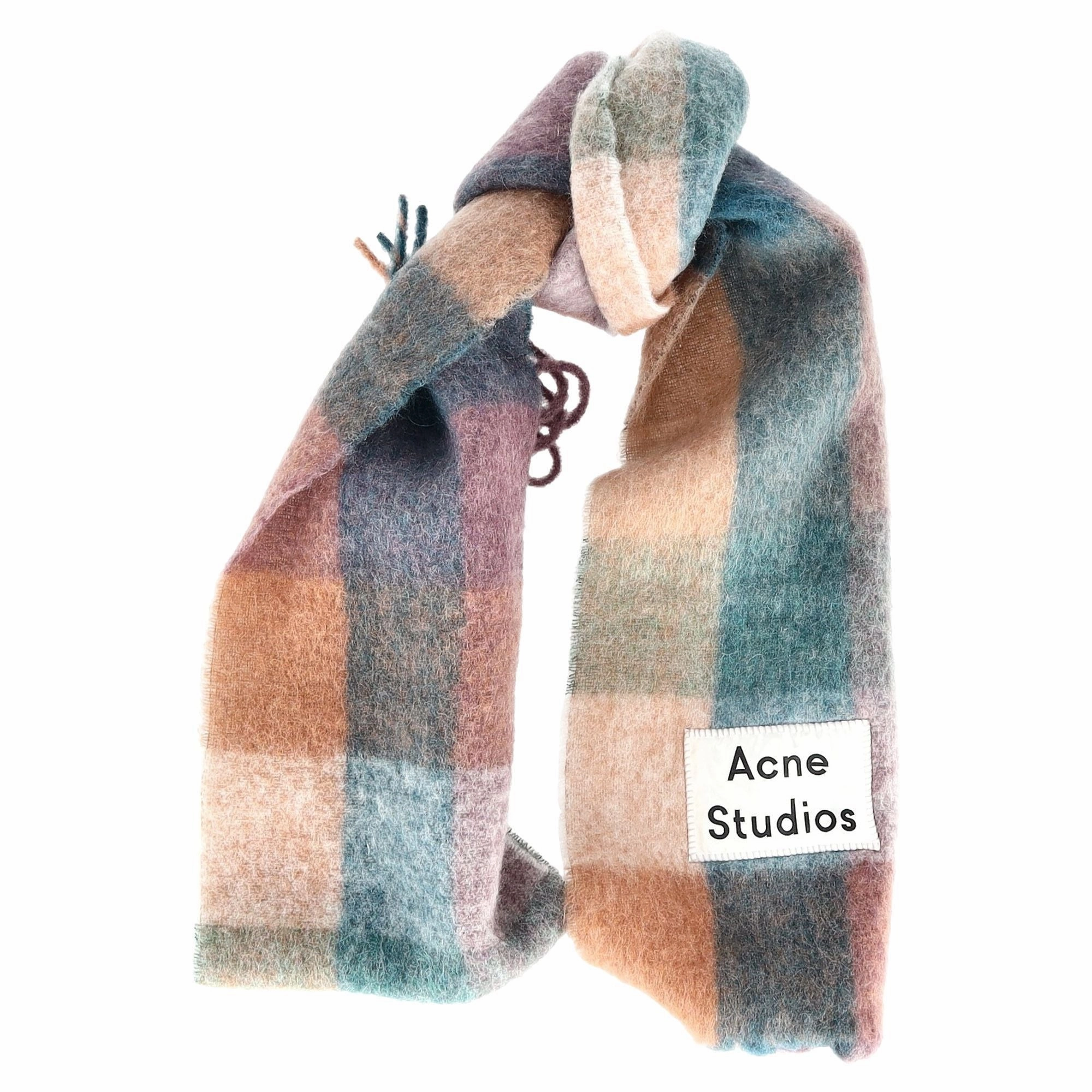 Acne Studios Fringed Scarf in  Multicolor Wool