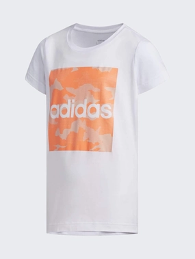 Adidas Camo Kids-Girls Training T-Shirt White