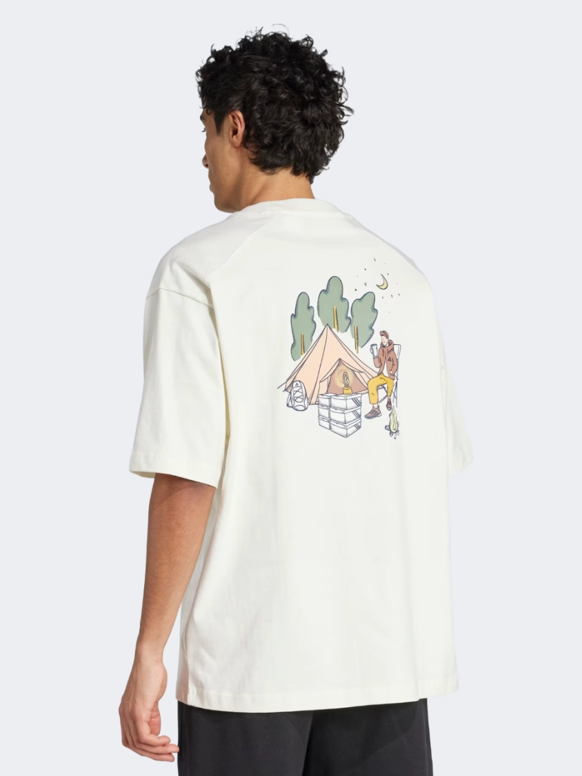 Adidas Codes Doodle Camp Men Sportswear T-Shirt Off White