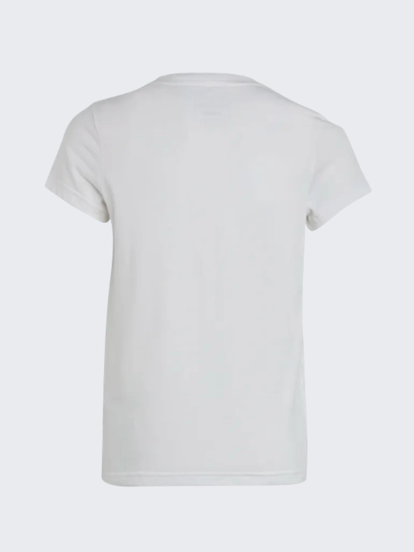 Adidas Essential Big Logo Girls Sportswear T-Shirt White/Black
