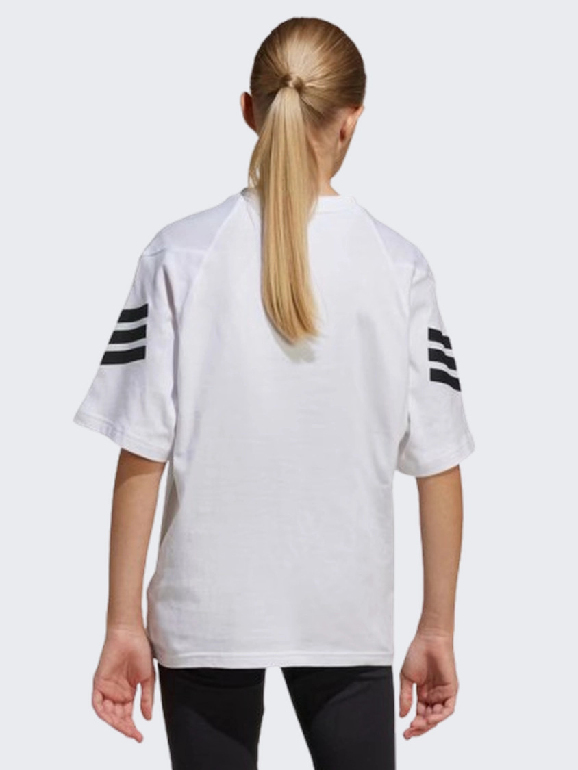 Adidas Future Icons 3 Stripes Kids Unisex Sportswear T-Shirt White/Black