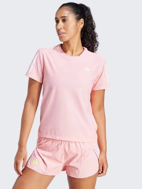Adidas Own The Run Women Running T-Shirt Semi Pink Spark