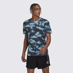 adidas Run Icons 3-Bar Allover Print Men's Tee