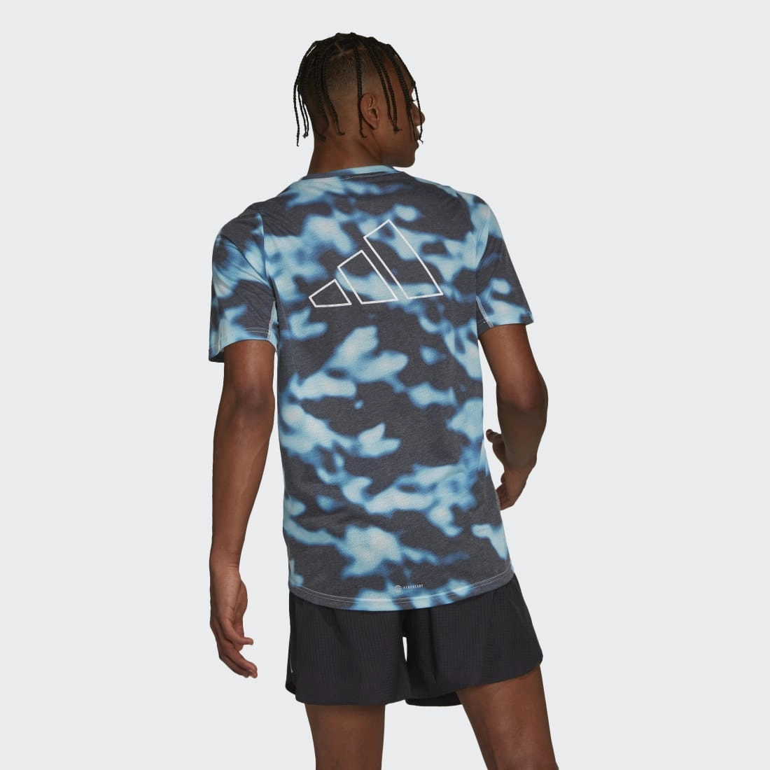 adidas Run Icons 3-Bar Allover Print Men's Tee
