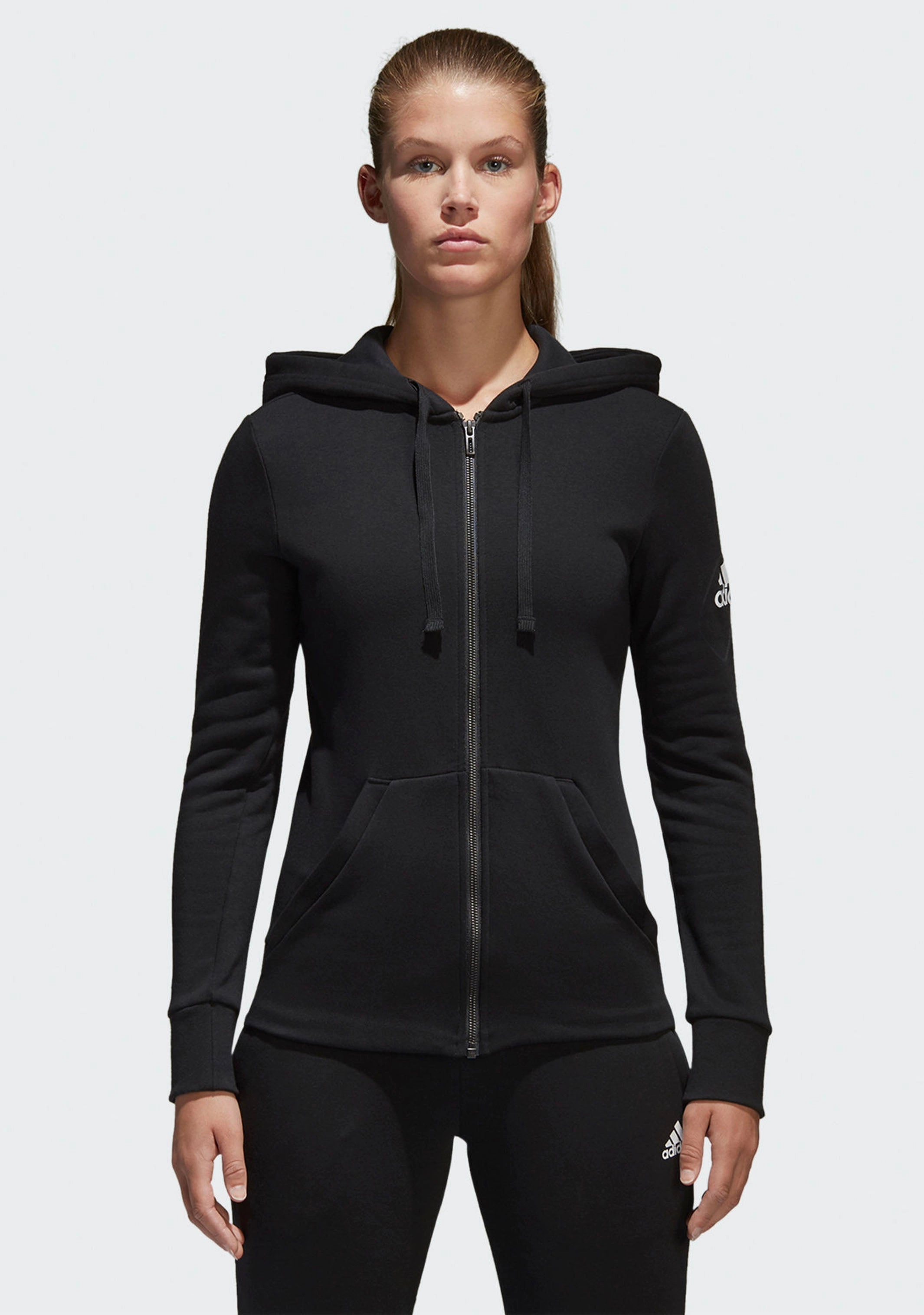 Adidas Womens Essential Solid Full Zip Hoodie