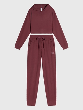 ALO BURGUNDY TRUFFLE MUSE HOODIE AND SWEATPANT SET