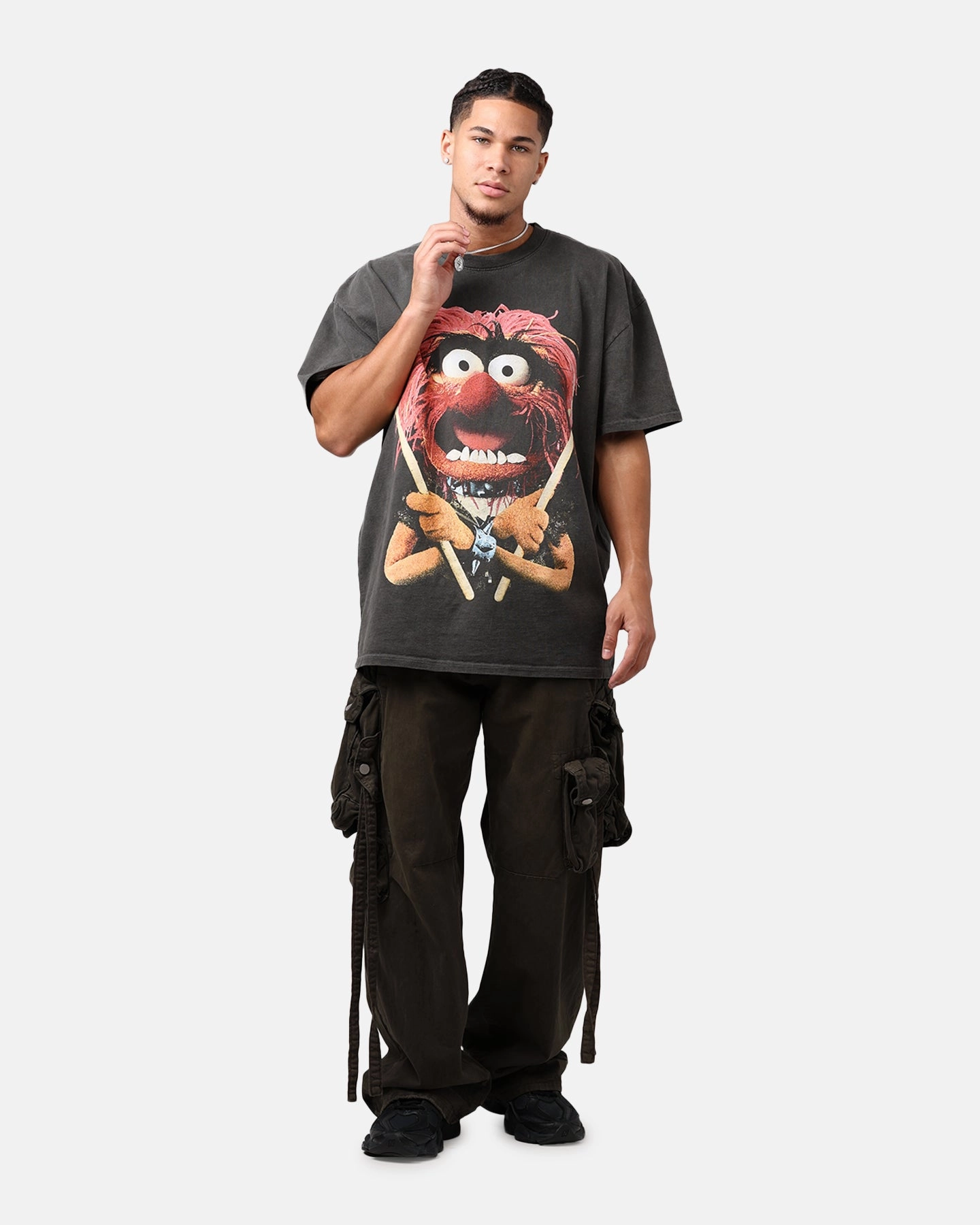 American Thrift Disney The Muppets Animal Heavyweight T-Shirt Black Wash