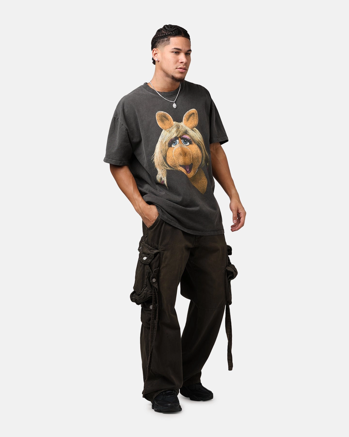 American Thrift Disney The Muppets Miss Piggy Heavyweight T-Shirt Black Wash