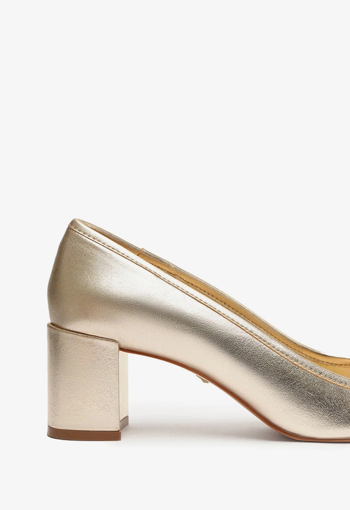 Arissa Block Metallic Leather Pump