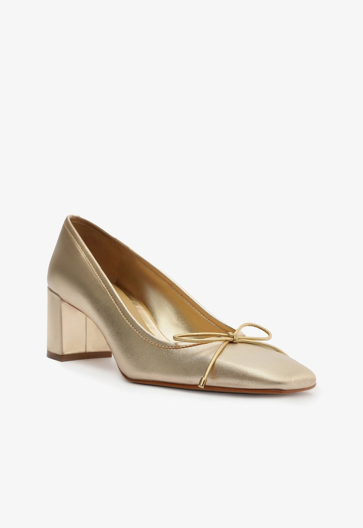 Arissa Block Metallic Leather Pump
