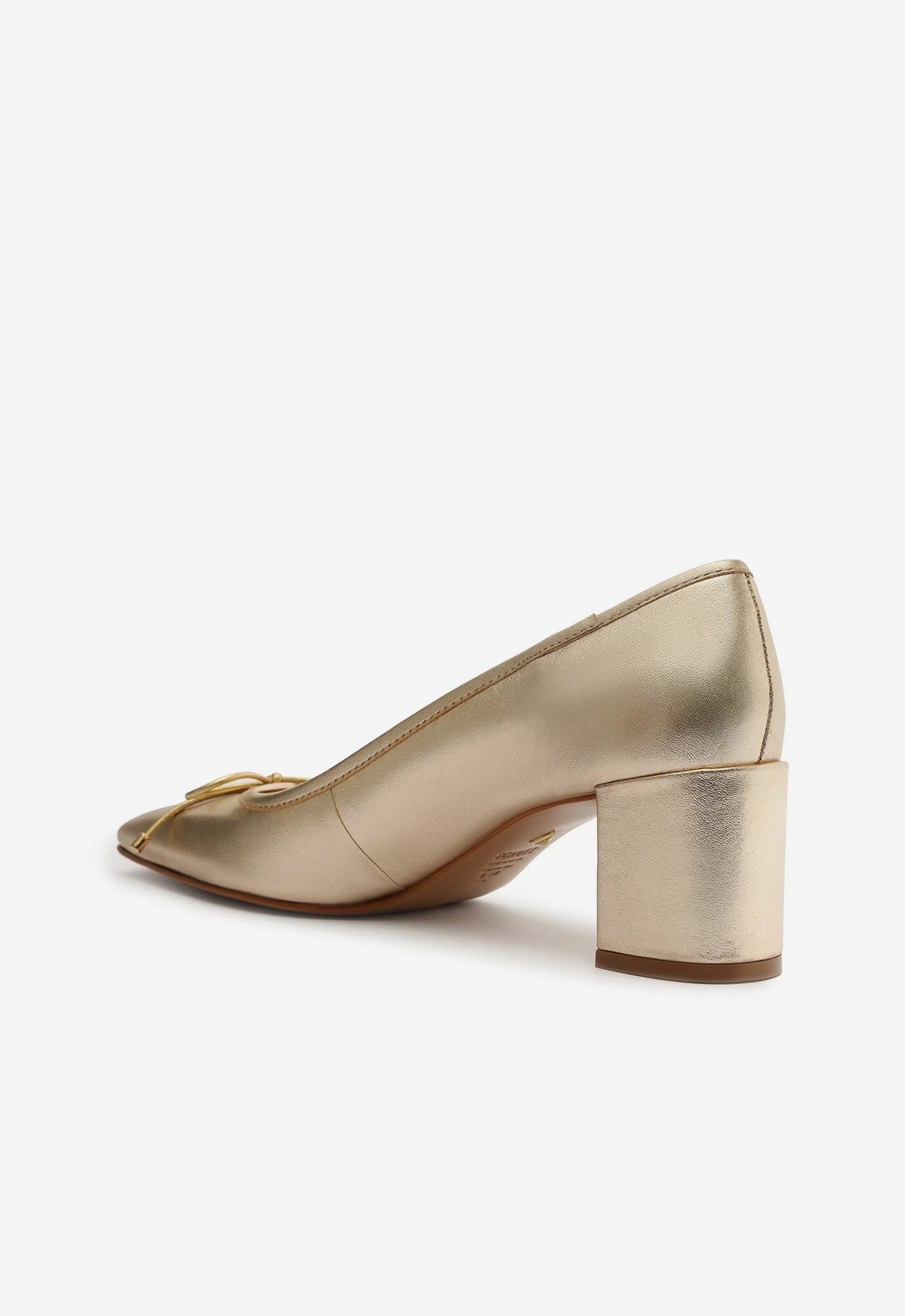 Arissa Block Metallic Leather Pump