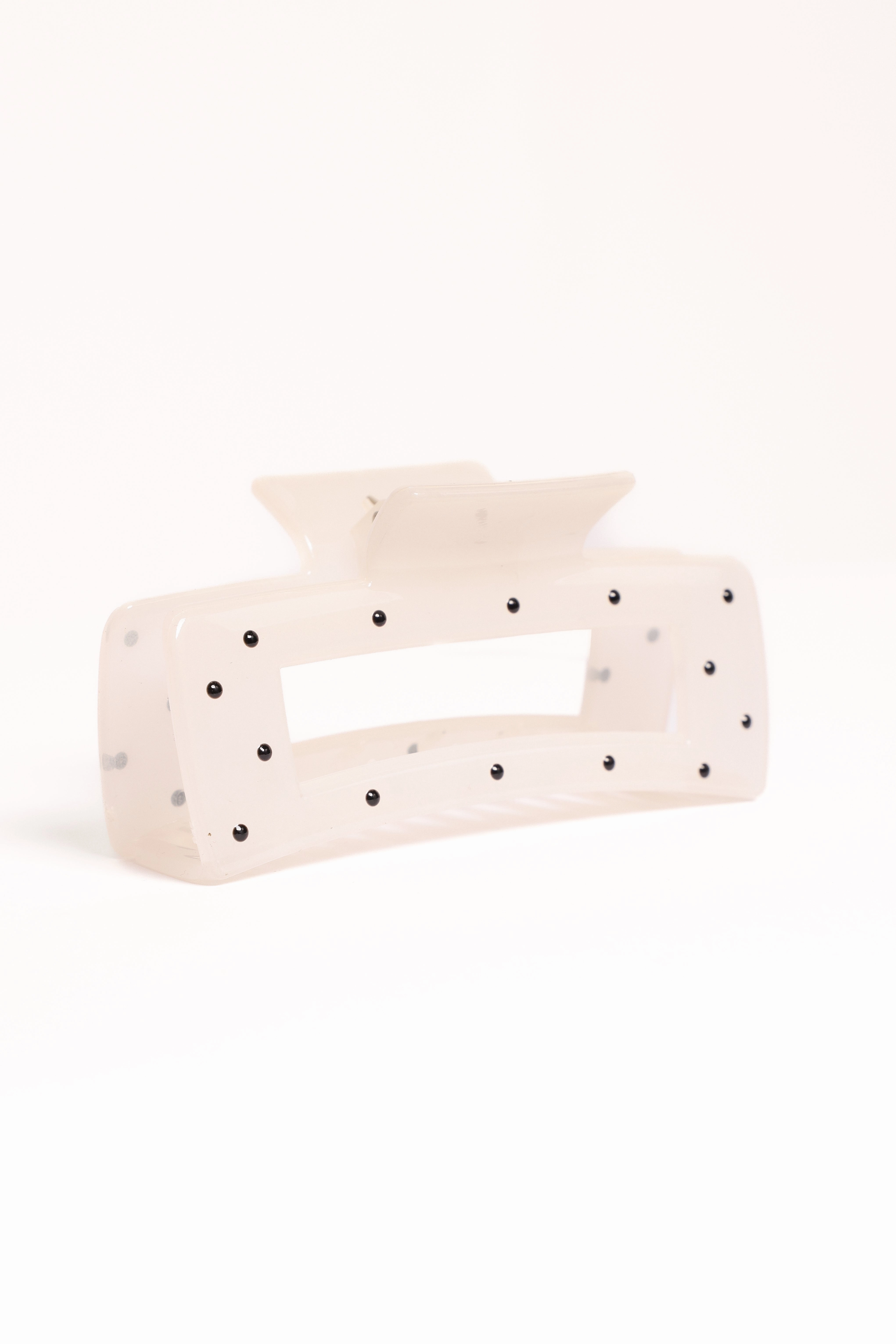 Avah Hair Clip - White Polka Dot