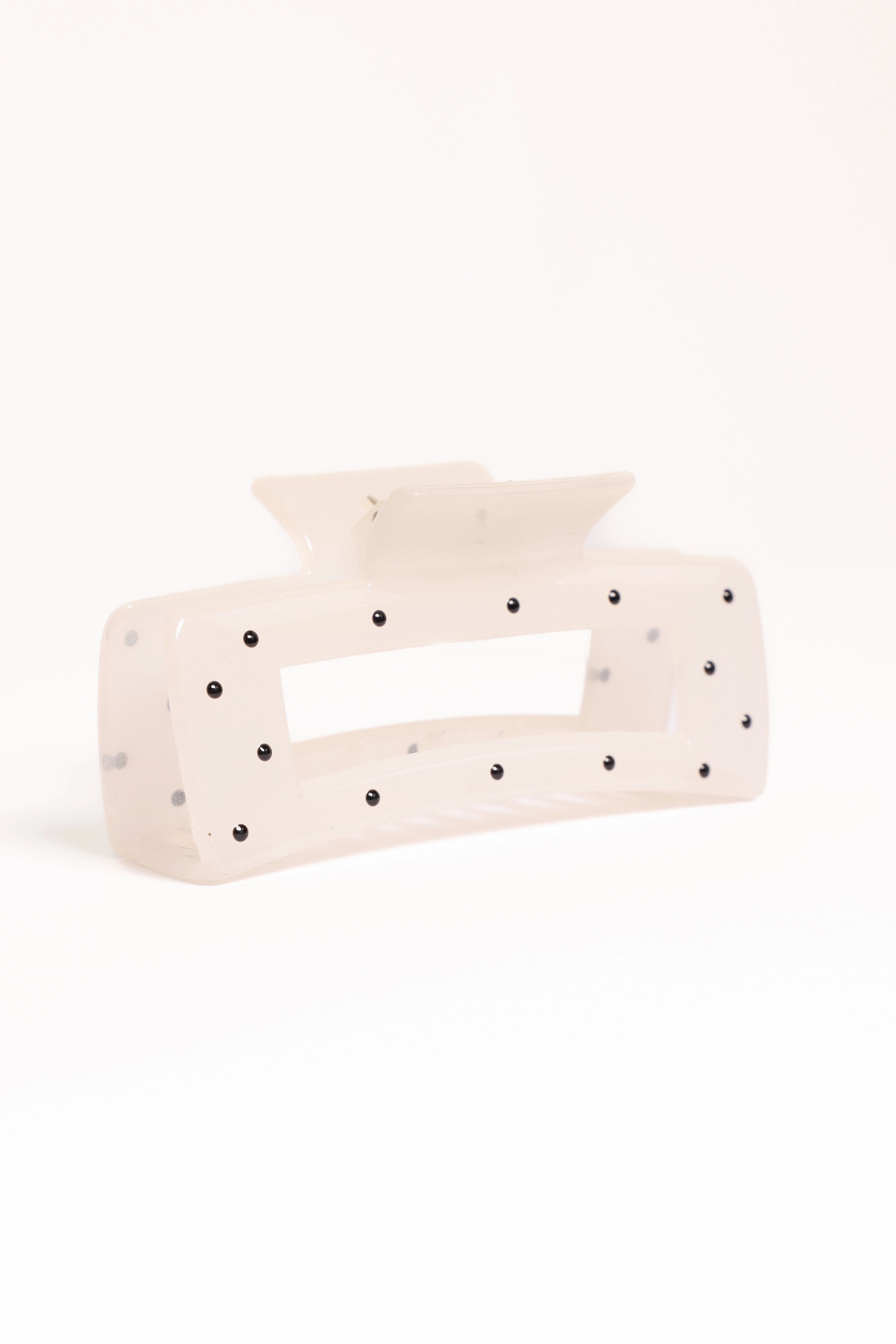 Avah Hair Clip - White Polka Dot
