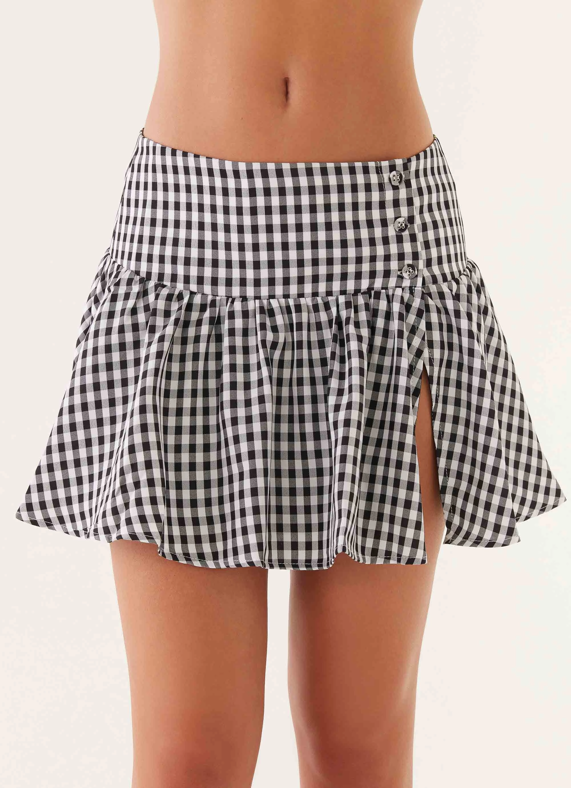 Bellamy Mini Skirt - Black Gingham