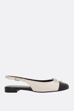 bicolor nappa flat slingbacks