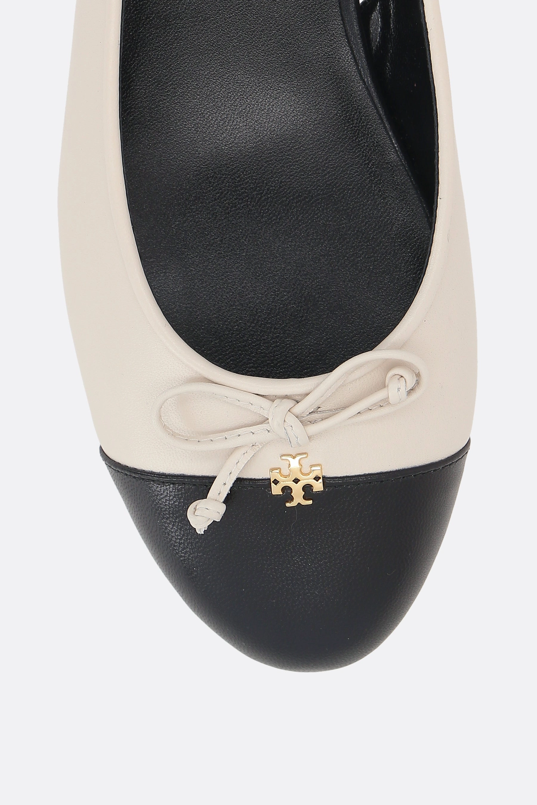 bicolor nappa flat slingbacks