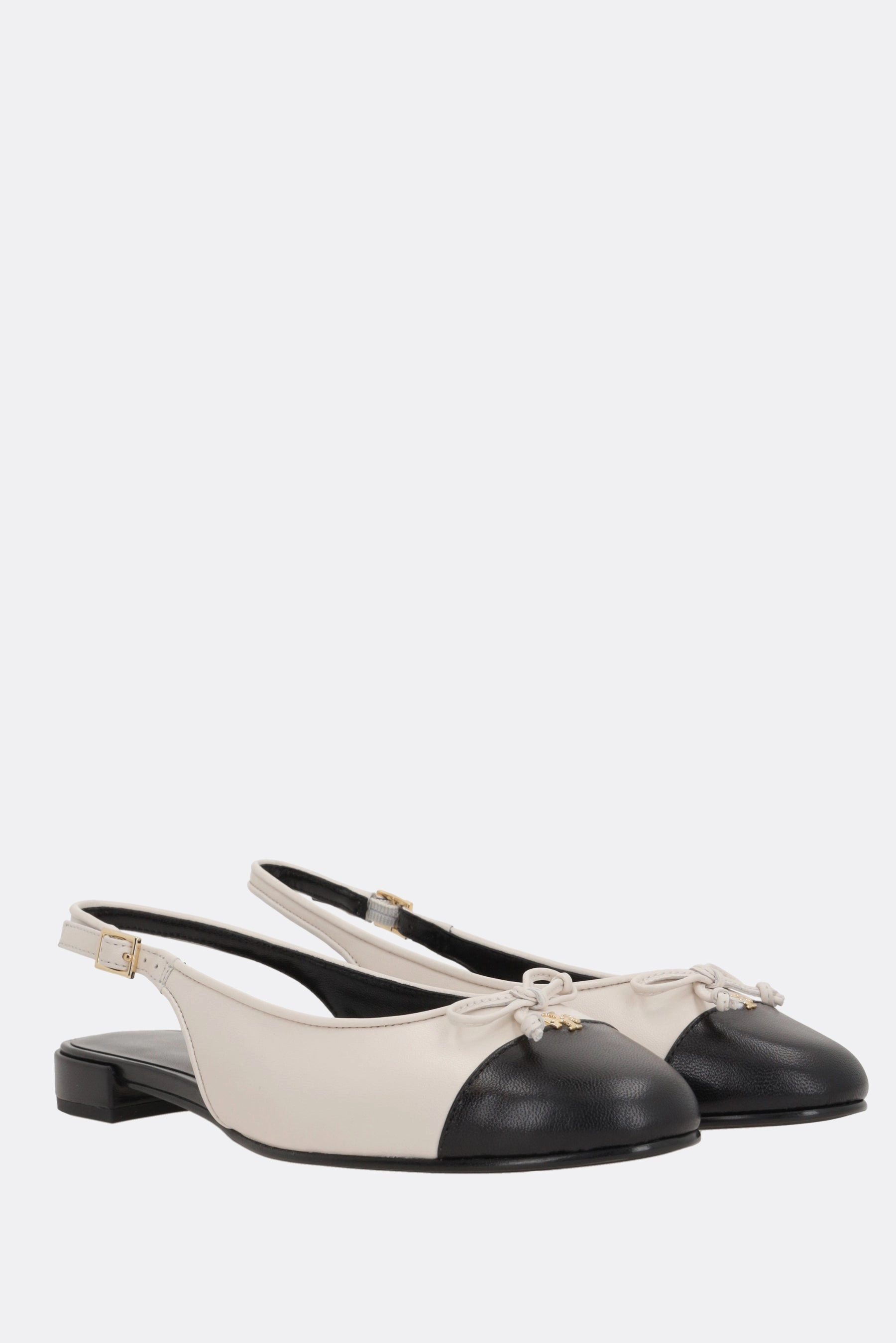 bicolor nappa flat slingbacks