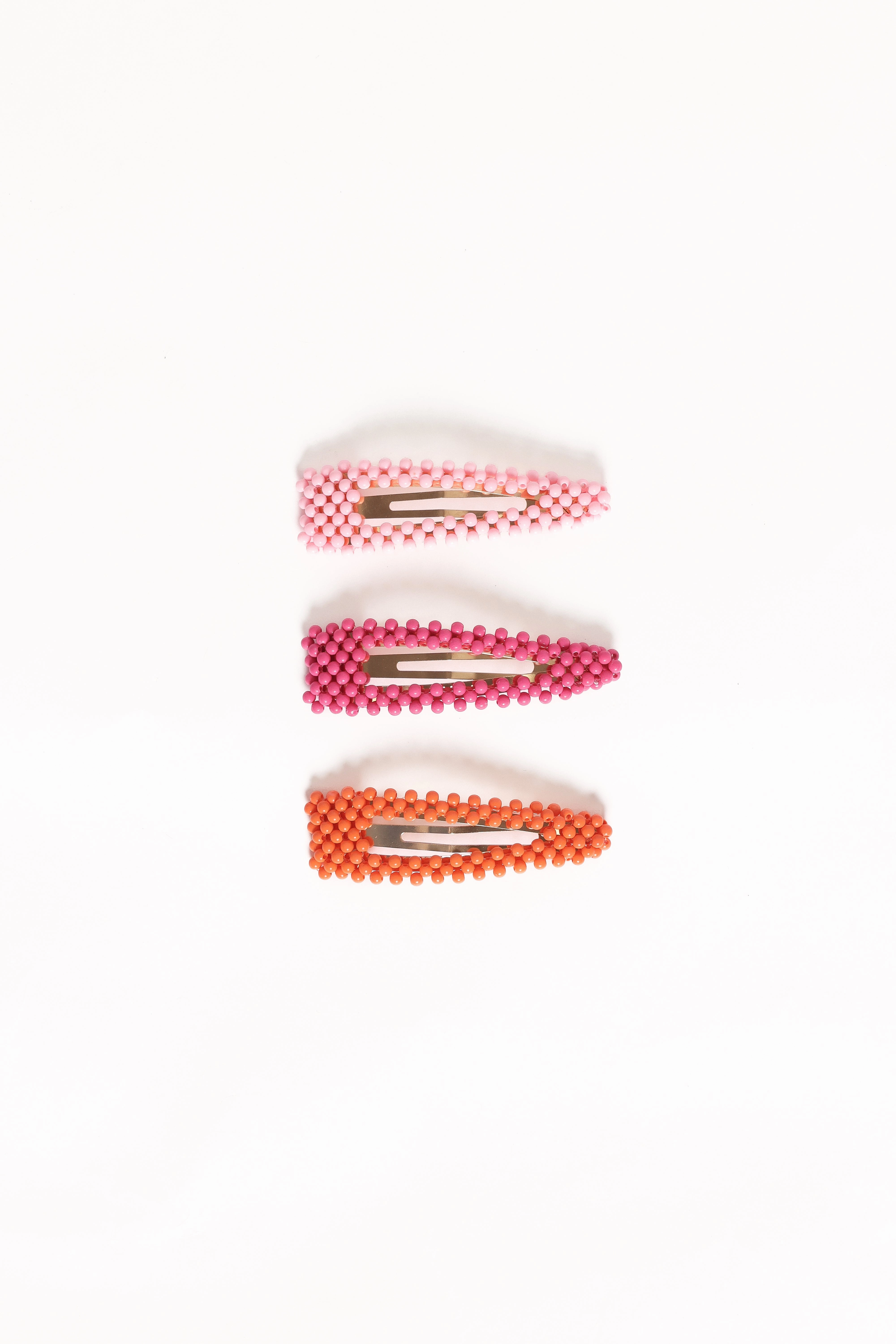Billie 3 Pack Hair Clips - Pink/Orange