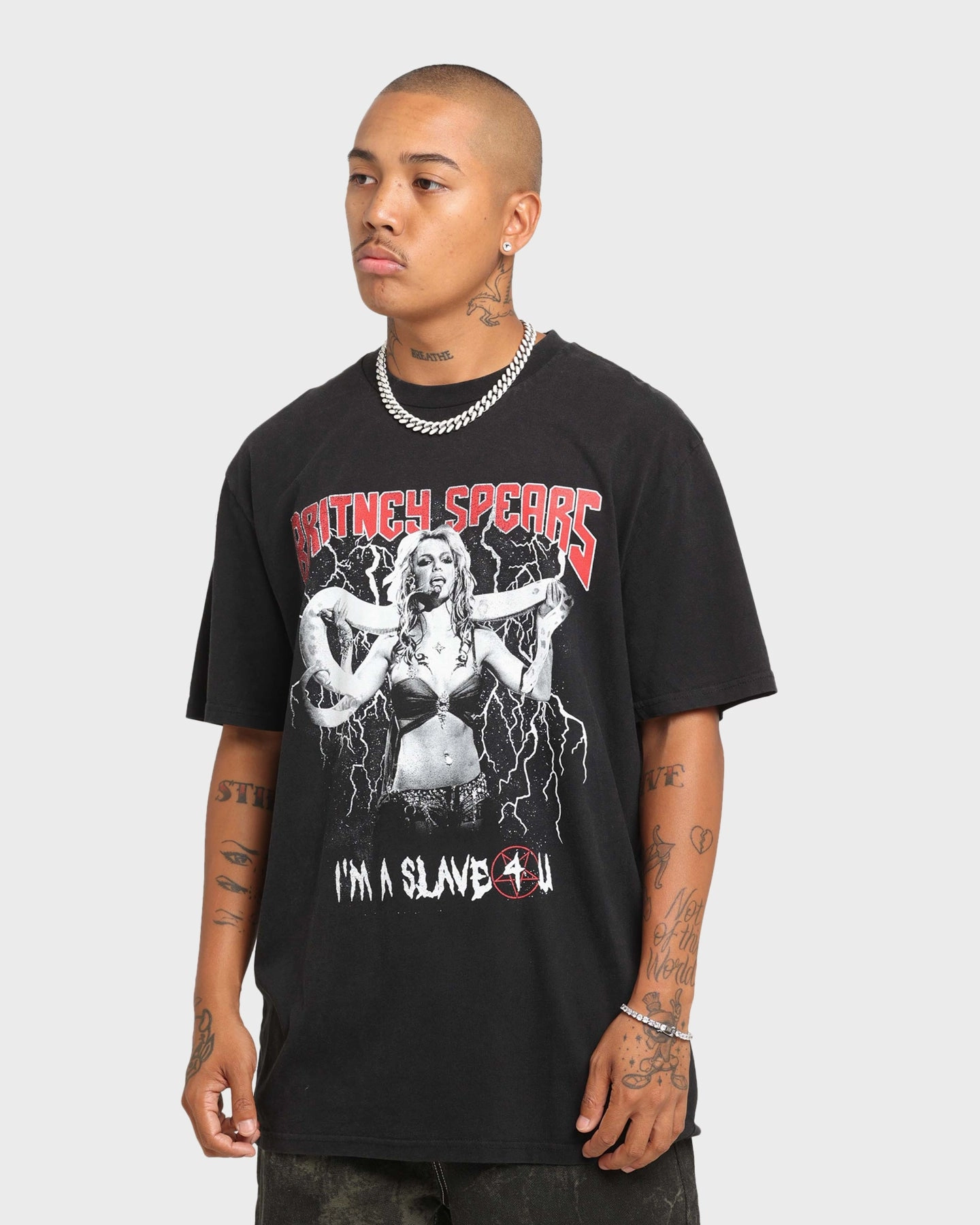 Britney Spears Slave For You T-Shirt Washed Black