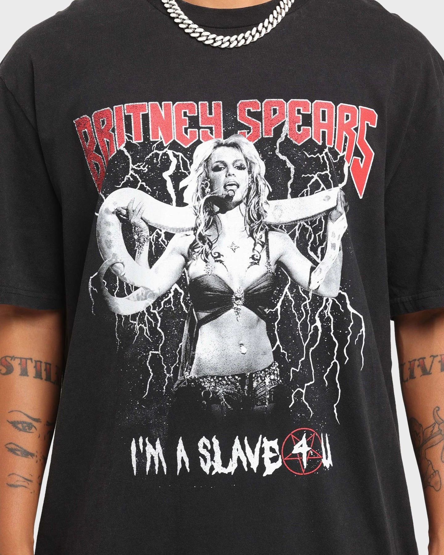 Britney Spears Slave For You T-Shirt Washed Black