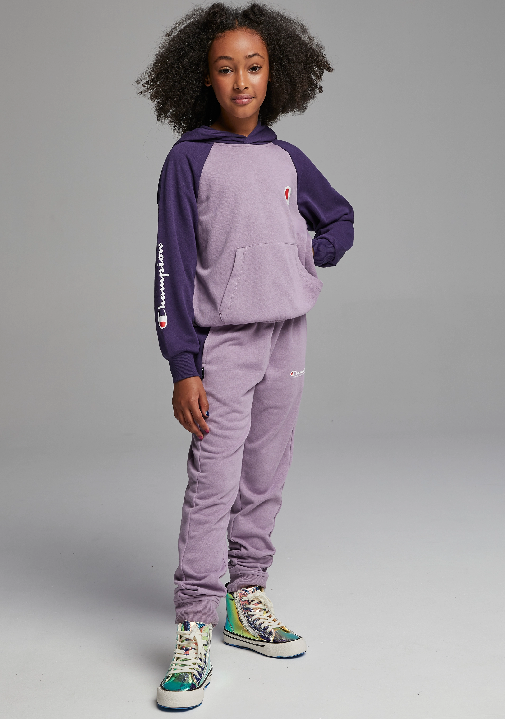 Champion Junior Lightweight Terry Colour Block Hoodie