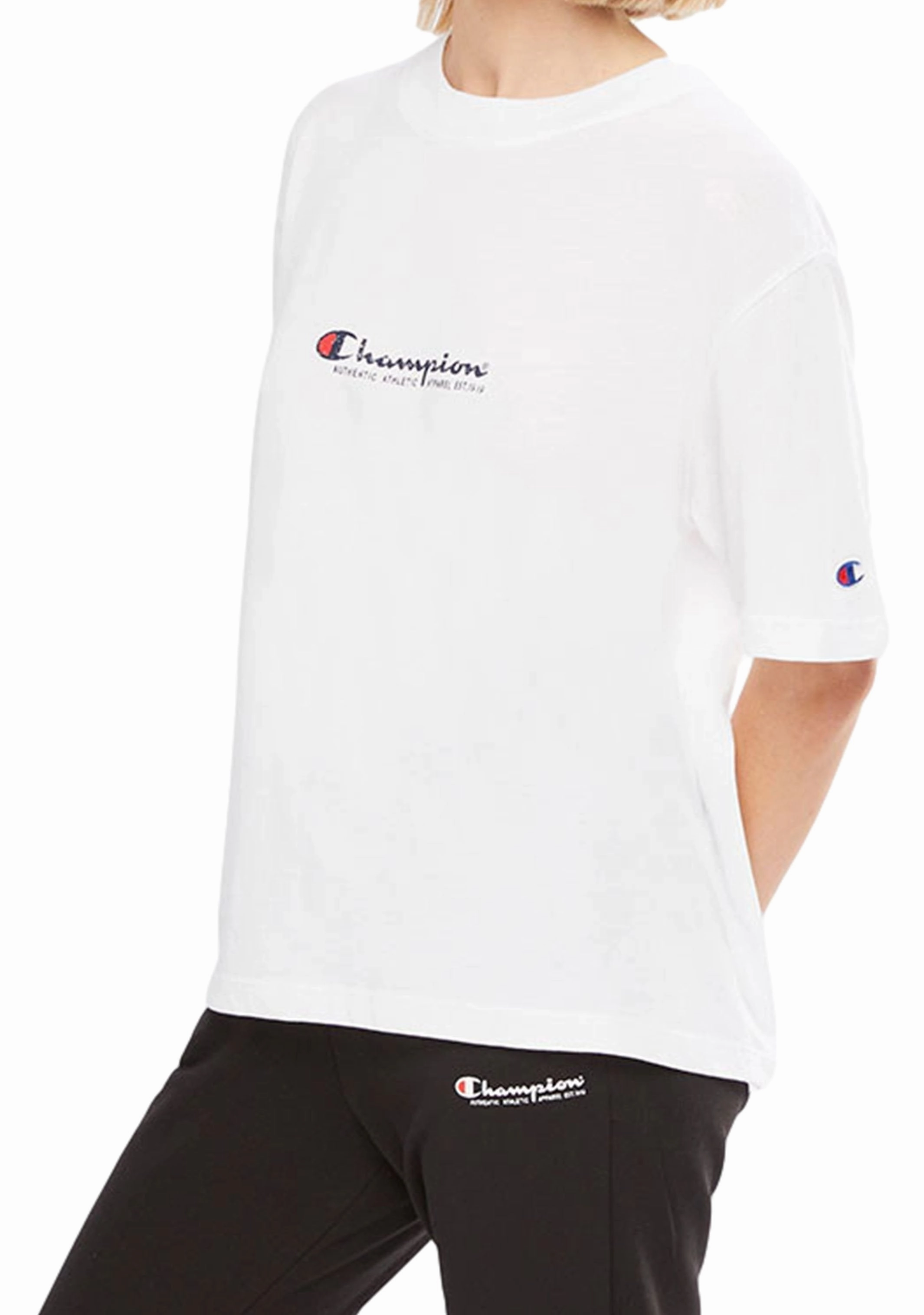 Champion Womens Jersey Script Tee <BR> CU7GN