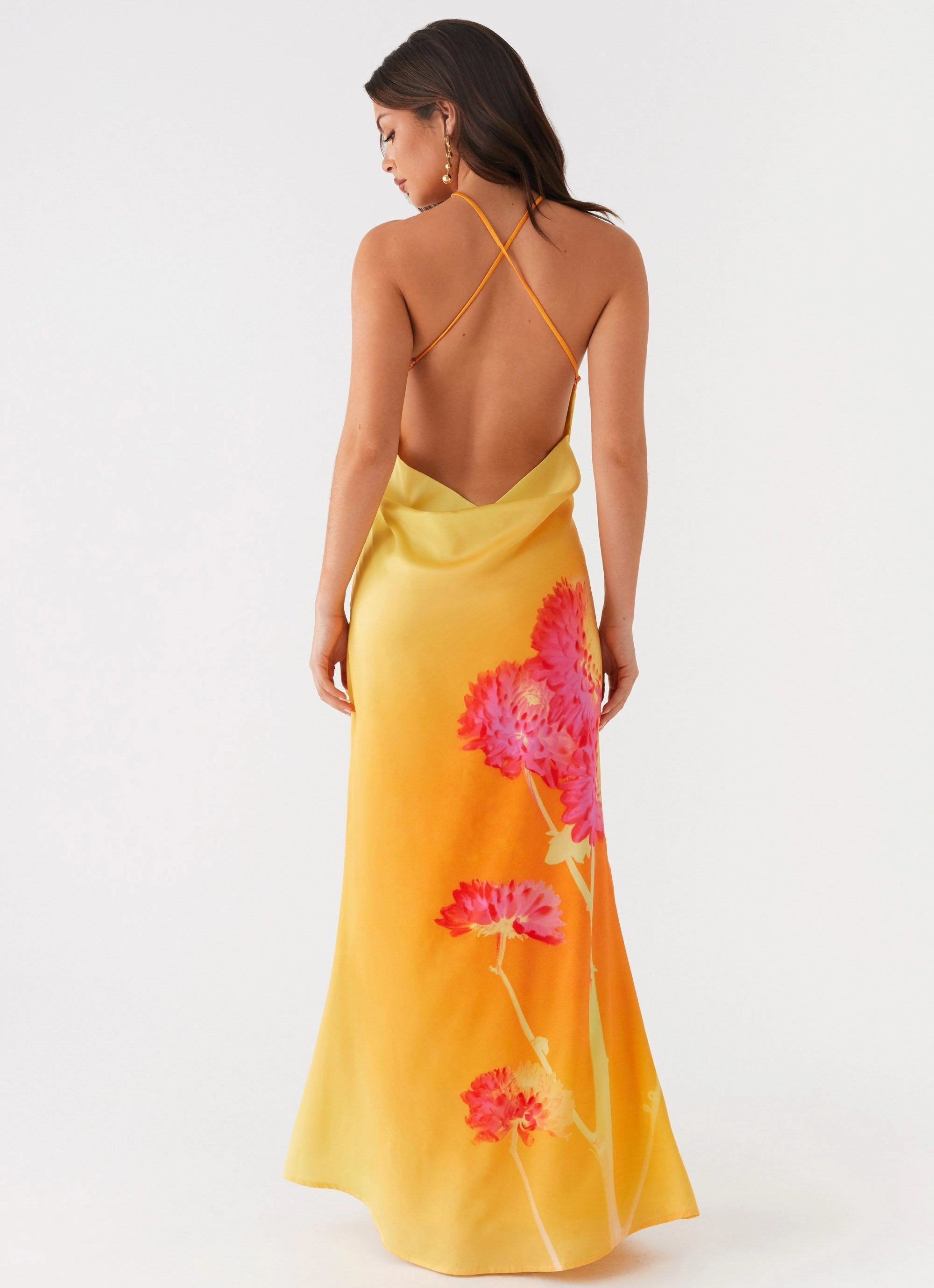 Chloe Maxi Dress - Orange Floral