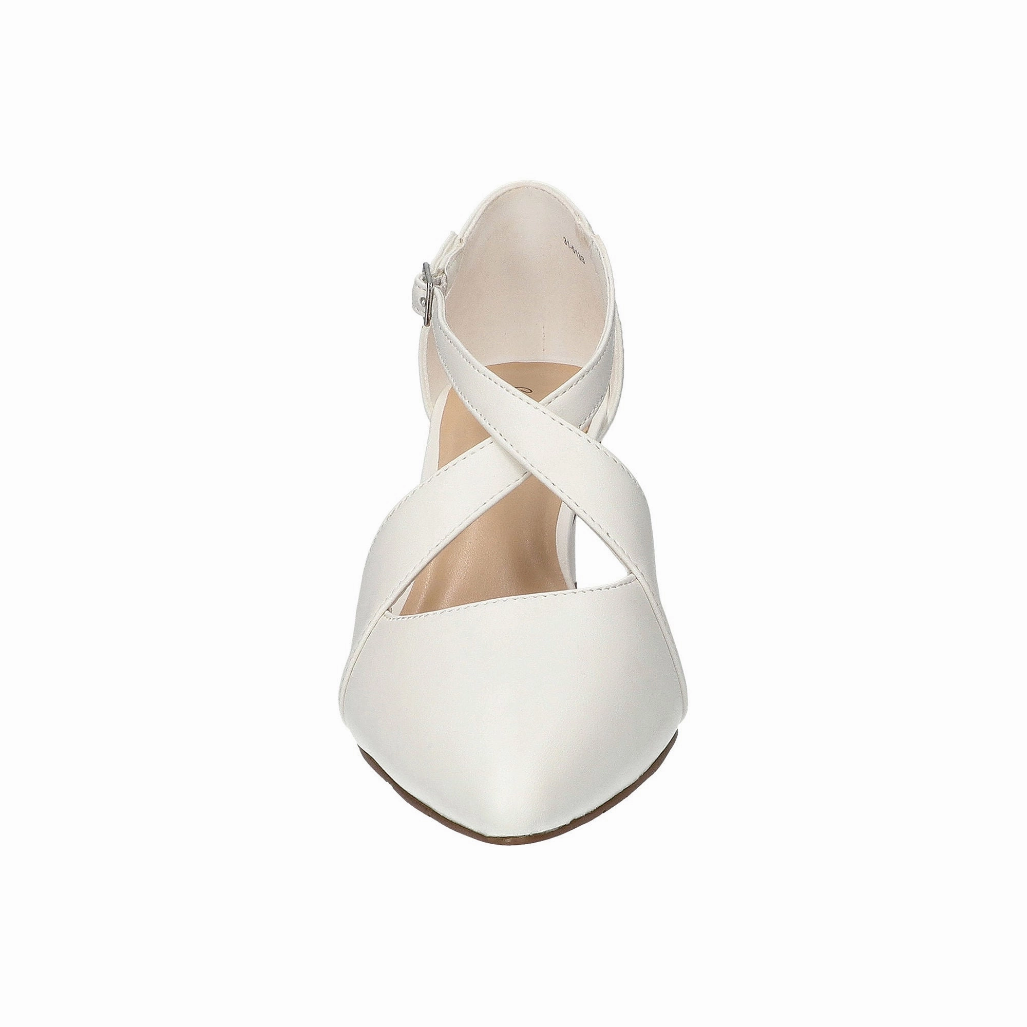 Easy Street Womens Elegance Stiletto Heel Pumps - WHITE 7 1/2 WIDE