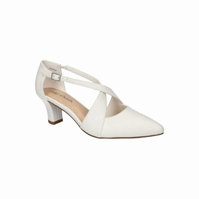 Easy Street Womens Elegance Stiletto Heel Pumps - WHITE 7 WIDE