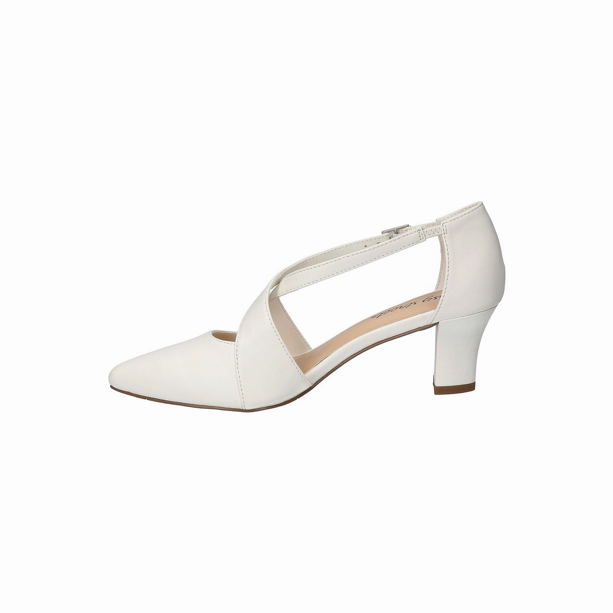 Easy Street Womens Elegance Stiletto Heel Pumps - WHITE 7 WIDE