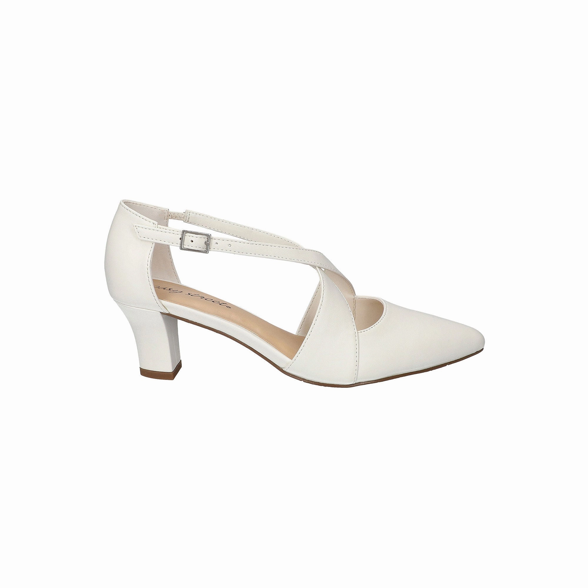 Easy Street Womens Elegance Stiletto Heel Pumps - WHITE 7 WIDE
