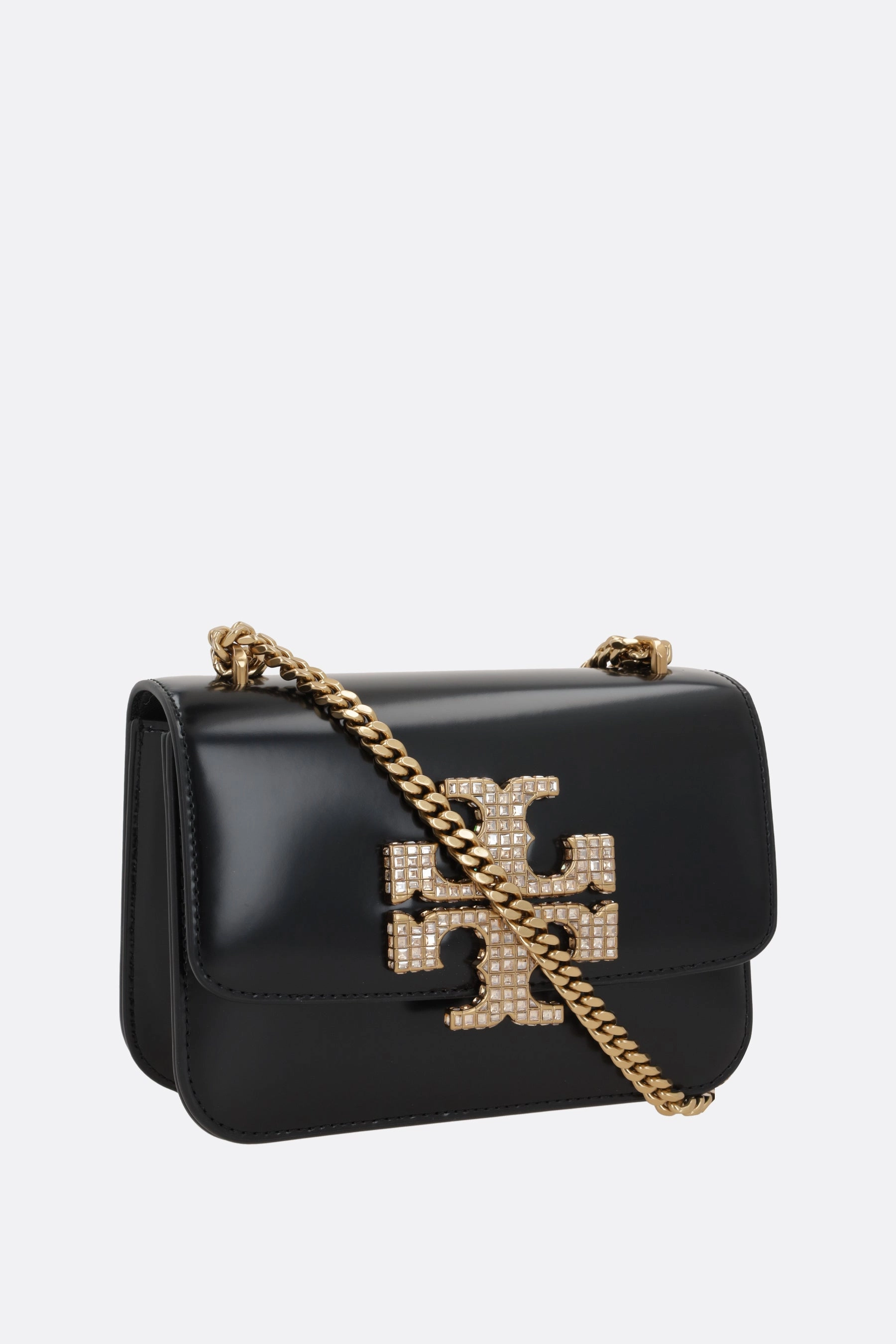 Eleanor Pavé small brushed leather shoulder bag