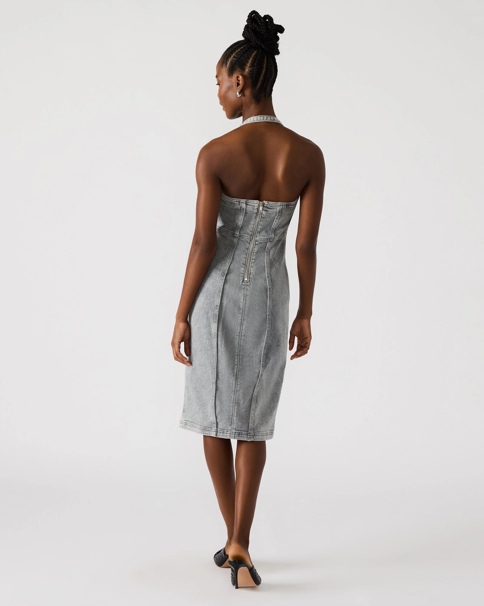 GIA DENIM DRESS LIGHT GREY