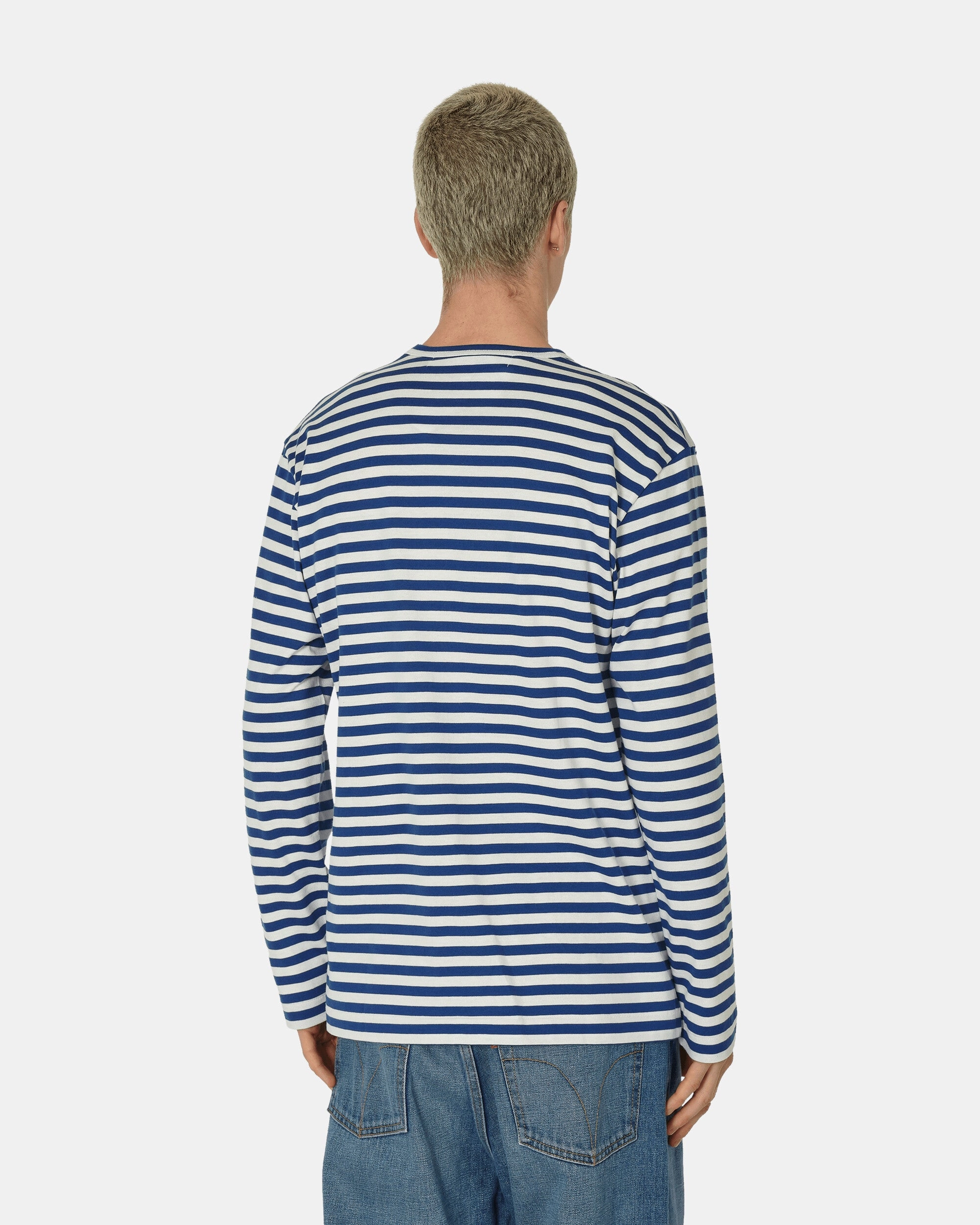 Heart Striped Longsleeve T-Shirt Navy