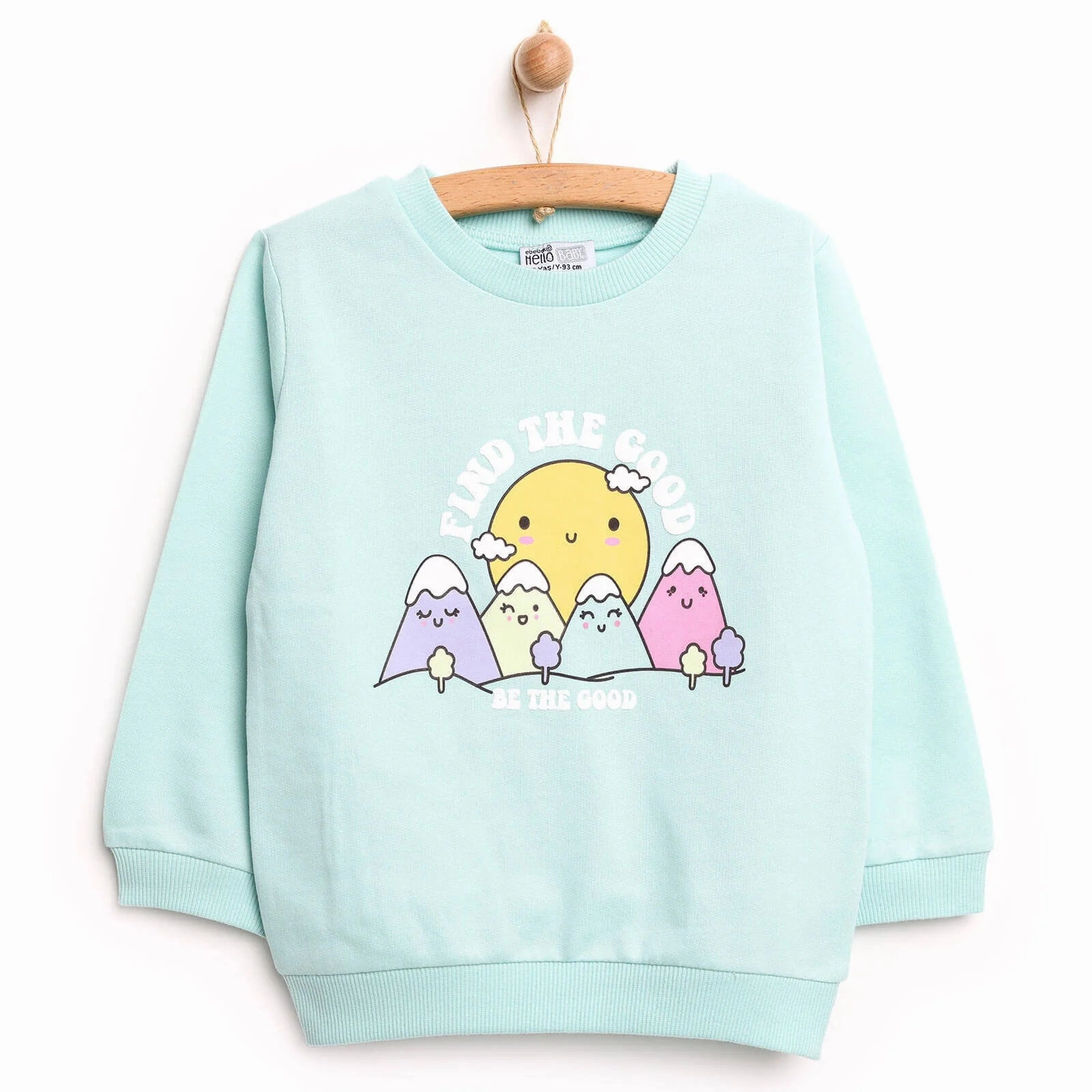 HelloBaby Baby Girl Basic Mint Sweatshirt - Multicolour