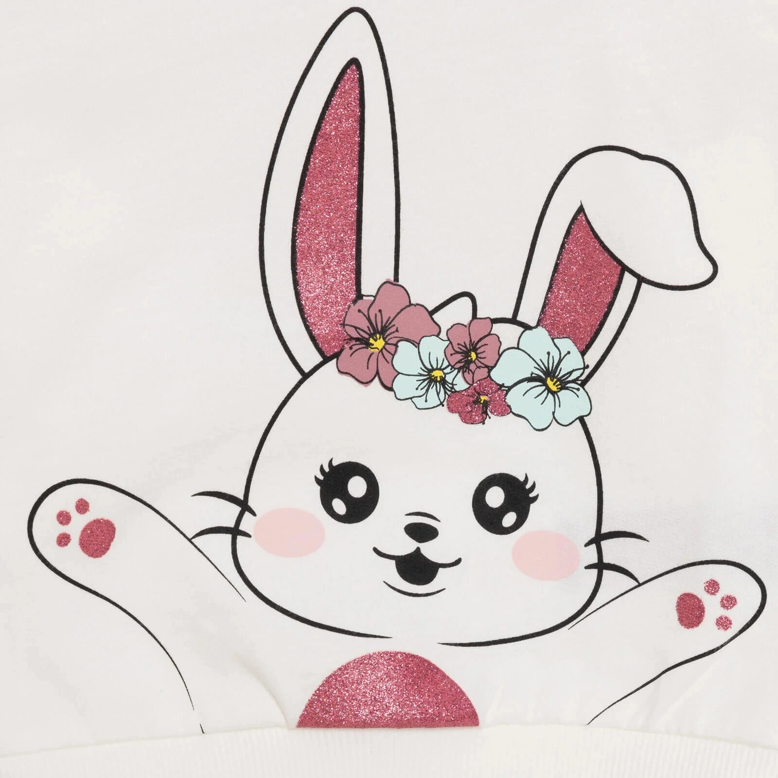 HelloBaby Baby Girl Rabbit Printed Sweatshirt - Ecru