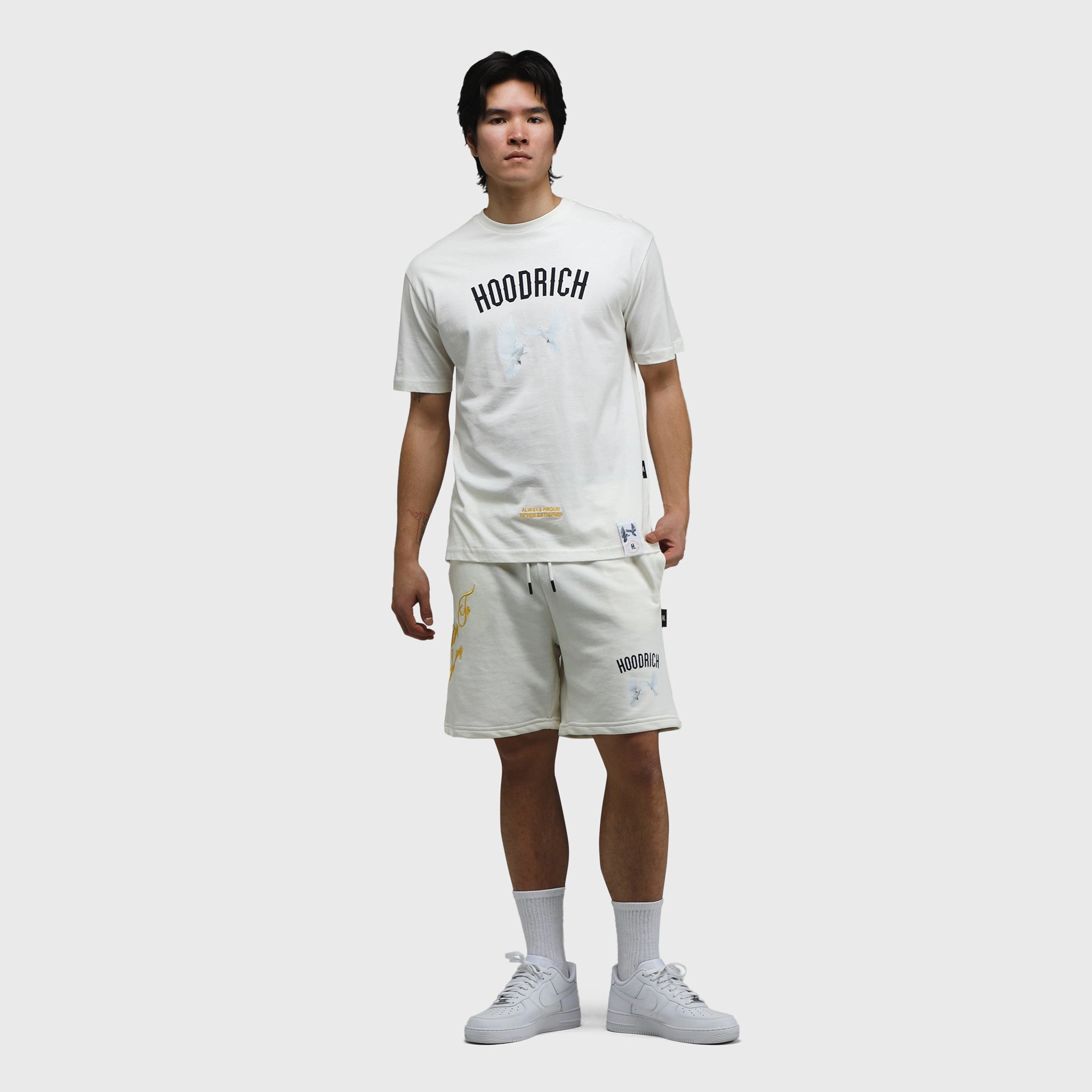 Hoodrich Take Flight V2 Shorts Egret / Black - Daylily