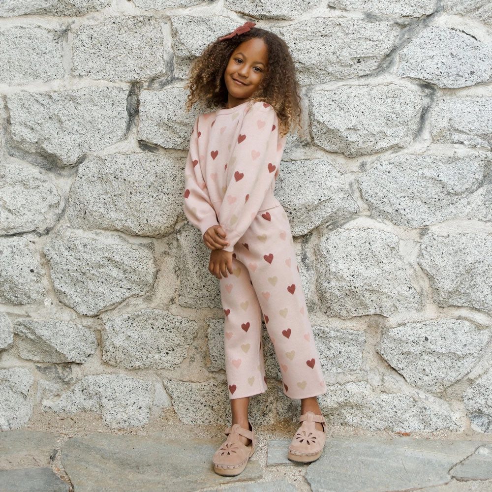 Jacquard Knit Set - Hearts - Blush - FINAL SALE