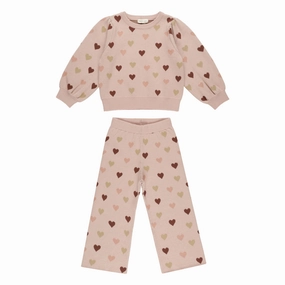 Jacquard Knit Set - Hearts - Blush - FINAL SALE