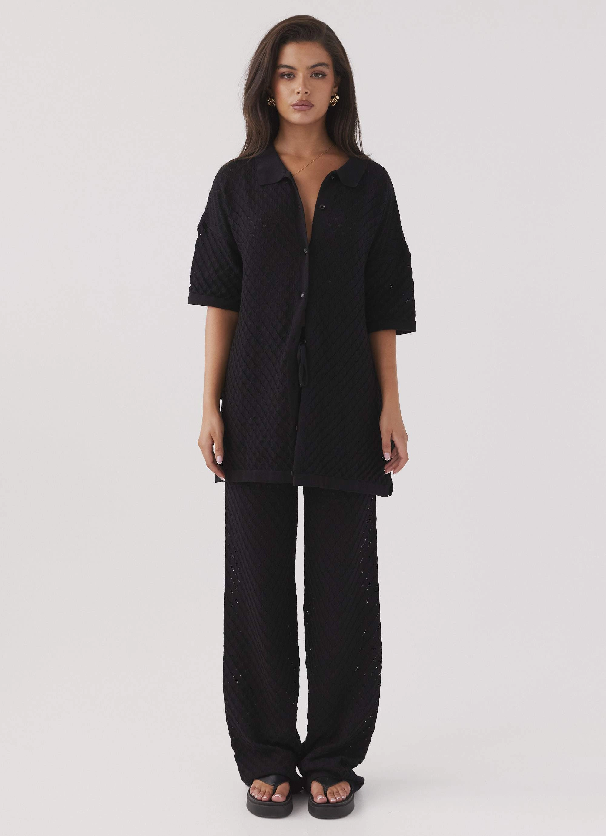 Jaded Knit Pants - Black