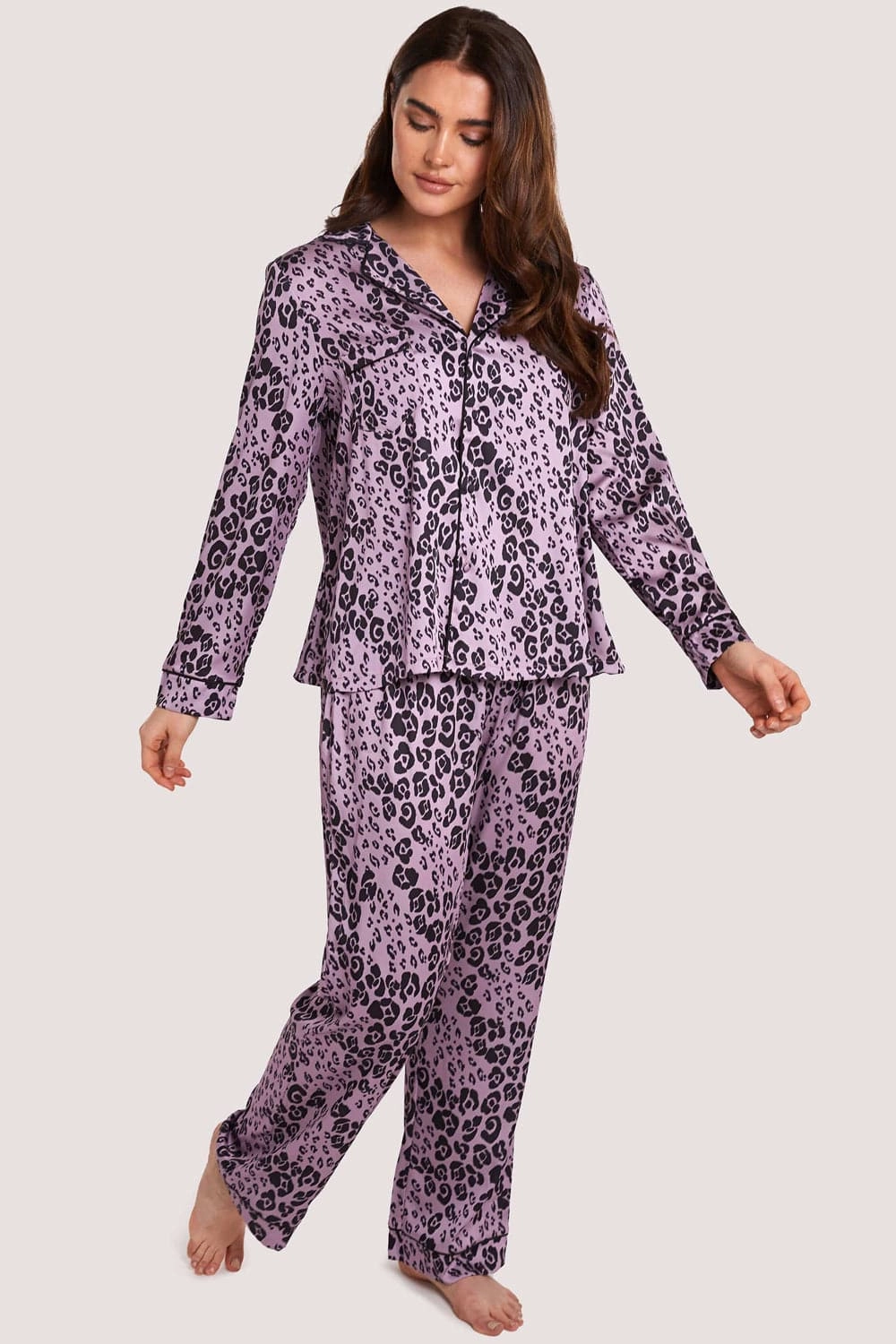 Kaylee Animal Print Pyjama Set, Size UK 8