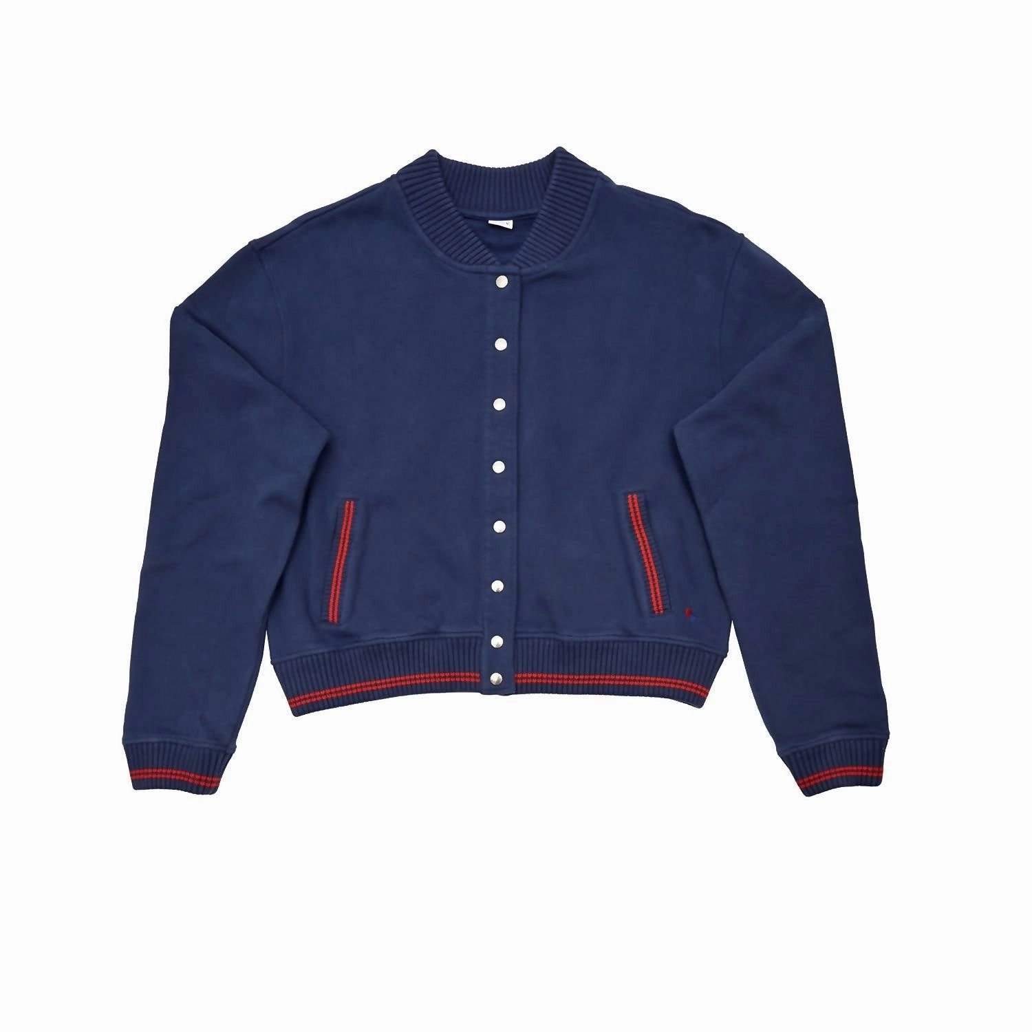 Le Varsity Snap Jacket In Navy